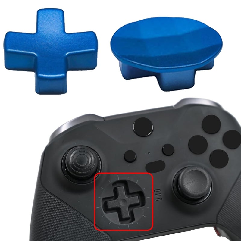 Anglepingping Store 2 Pack Metal D-Pads for Xbox One Elite Series 2 ,Standard D pad and Faceted D Pad Replacement Accessories for Xbox One Elite Series 2 Cord Controller(Blue) - Image 3